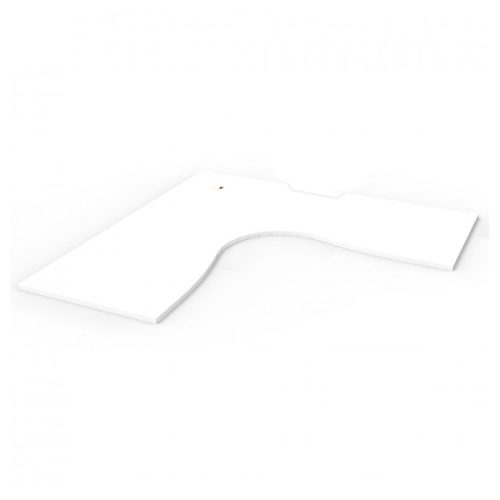 One Piece Corner Workstation Scallop Top Only White