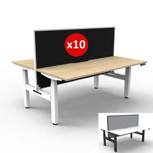 Fast+ 2 Person Back to Back Height Adjustable Workstation Bulk Deal