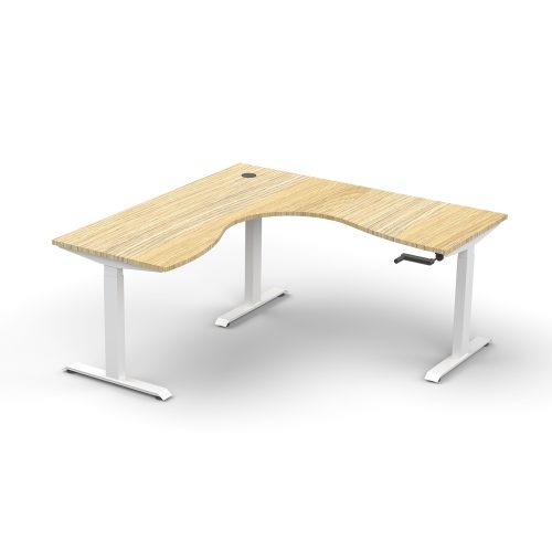 Fast Manual Height Adjustable Corner Workstation