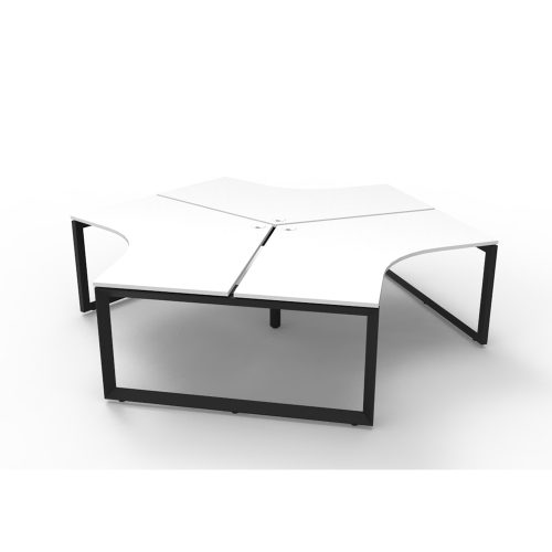 Deluxe Serenity 3 Person 120 Degree Workstation Loop Leg with Optional Screen