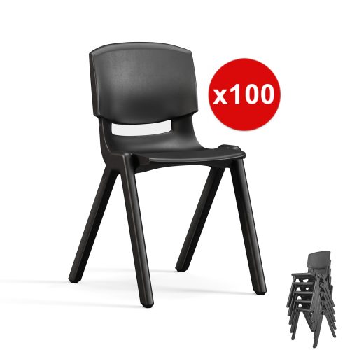 Black Academy Stackable Chair Bulk Deal x100
